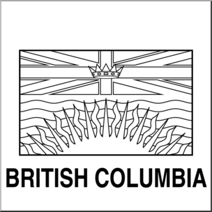 Clip Art: Flags: British Columbia B&W – Abcteach