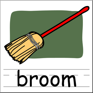 Clip Art: Basic Words: Broom Color Labeled – Abcteach