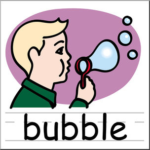 Clip Art: Basic Words: Bubble Color Labeled
