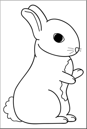 Clip Art: Cartoon Bunny 2 B&W