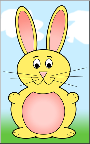 Clip Art: Cartoon Bunny 3 Color 1