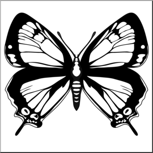 Clip Art: Butterfly: Colorado Hairstreak B&W