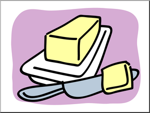 Clip Art: Basic Words: Butter Color Unlabeled