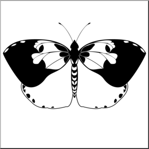 Clip Art: Butterfly: Dogface B&W