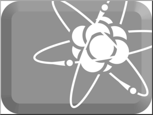 Clip Art: Science Button: Physics Grayscale
