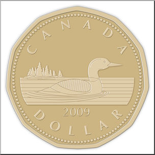 Clip Art: Canadian Money: Dollar Color – Abcteach