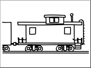Clip Art Basic Words Caboose coloring Page Abcteach