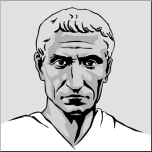 Clip Art: Ancient Rome: Julius Caesar Grayscale – Abcteach