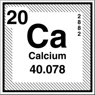 Clip Art: Elements: Calcium B&W