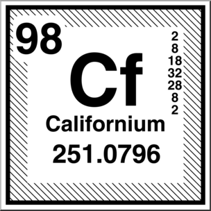 Clip Art: Elements: Californium B&W