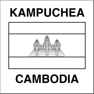 Clip Art: Flags: Cambodia B&W – Abcteach