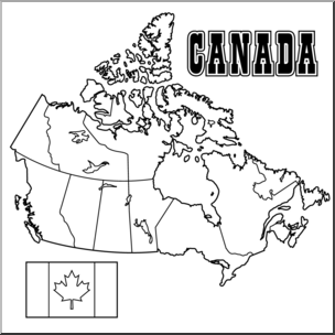 Clip Art: Canada Map B&W Blank