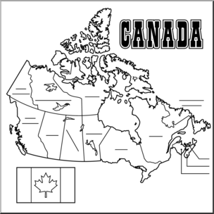 Clip Art: Canada Map B&W Unlabeled – Abcteach