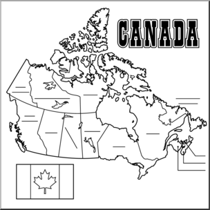 Clip Art: Canada Map B&w Unlabeled – Abcteach