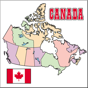 Clip Art: Canada Map Color Blank – Abcteach