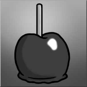 Clip Art: Candy Apple Grayscale