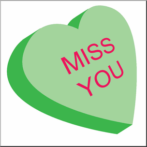 Clip Art: Candy Heart Green Color – Abcteach