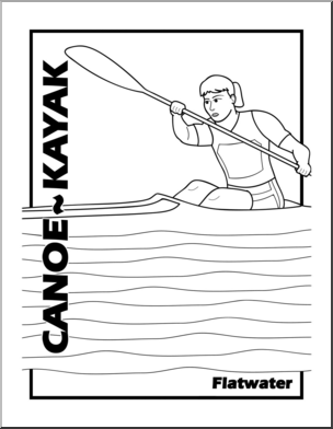 Clip Art: Canoe Flatwater B&W