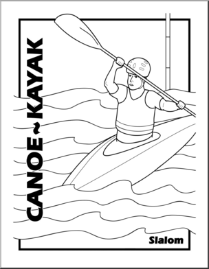 Clip Art: Canoe Slalom B&W