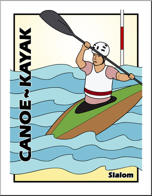 Clip Art: Canoe Slalom Color