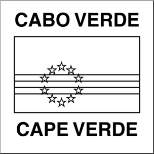 Clip Art: Flags: Cape Verde B&W