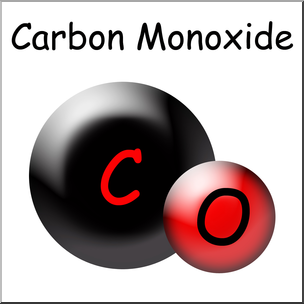 Clip Art: Molecule: Carbon Monoxide Color