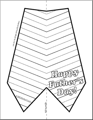 Greeting Card: Happy Father’s Day – tie theme (outline) – Abcteach