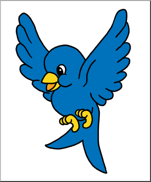 Clip Art: Cartoon Bluebird 2 Color