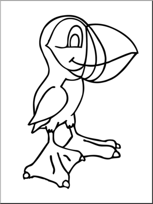 Clip Art: Cartoon Rooster (coloring page) – Abcteach