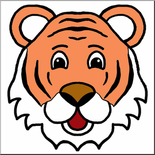 tigers face clipart cartoon