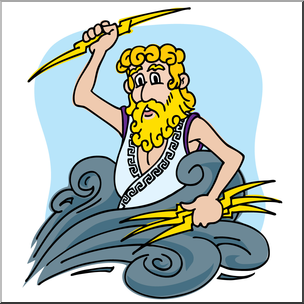 Clip Art: Cartoon Zeus Color