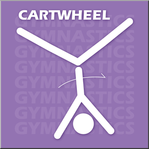 Clip Art: Gymnastics: Cartwheel Color