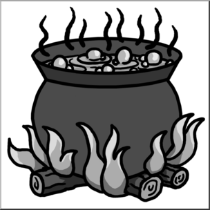 Clip Art: Cauldron Grayscale
