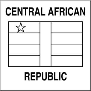 Clip Art: Flags: Central African Republic B&W