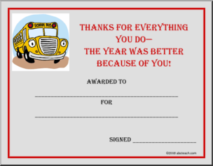 Certificate: Thanks for Everything