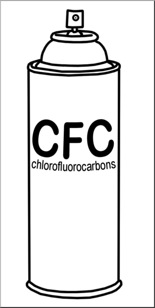 Clip Art: CFC Aerosol Can B&W
