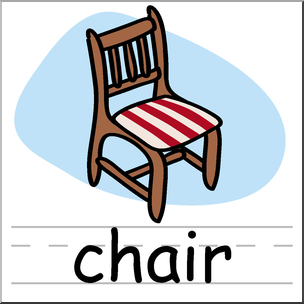 Clip Art: Basic Words: Chair Color Labeled – Abcteach