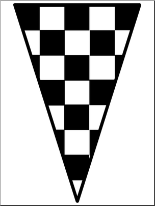 Clip Art: Racing: Checkered Flag Pennant B&W – Abcteach