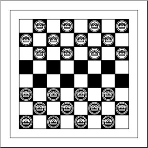 Clip Art: Checkers B&W 2 – Abcteach