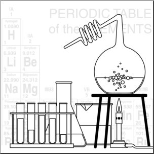 Clip Art: Science Icon: Chemistry B&W