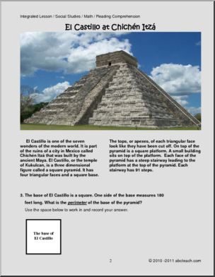 Integrated Lesson: Chichen Itza – Part 4: Mayan Math (upper el/middle)