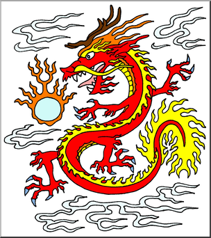Clip Art: Chinese Dragon 1 Color 1