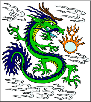 Clip Art: Chinese Dragon 2 Color 1