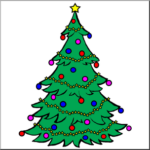 Clip Art: Christmas Tree Color – Abcteach