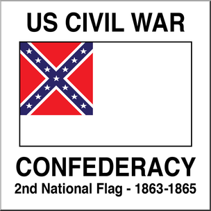 Clip Art: Flags: Civil War Confederate 2nd National Flag Color – Abcteach