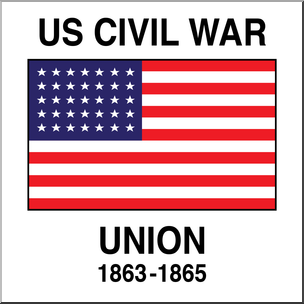 Clip Art: Flags: Civil War Union 35 Star Flag Color