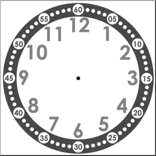Clip Art: Clock 2 Blank Face Grayscale – Abcteach