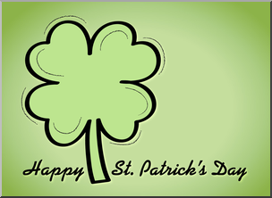 Clip Art: Four Leaf Clover Happy St. Patrick’s Day Color 1