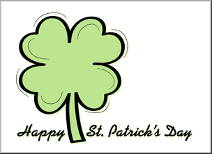 Clip Art: Four Leaf Clover Happy St. Patrick’s Day Color 2