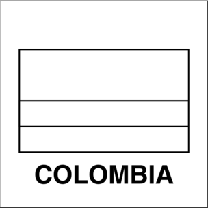 Clip Art: Flags: Colombia B&W